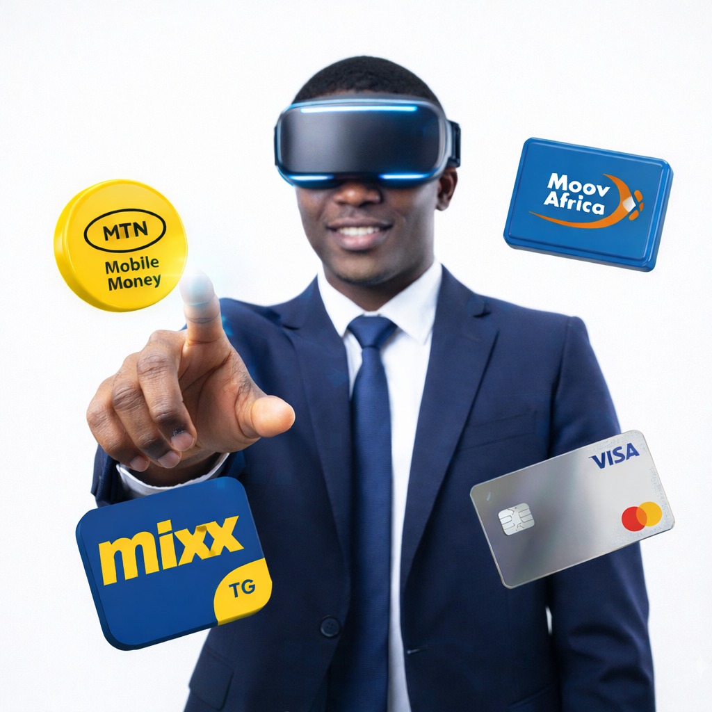 Moyens de paiement : Moov, MTN, Yas, Cartes